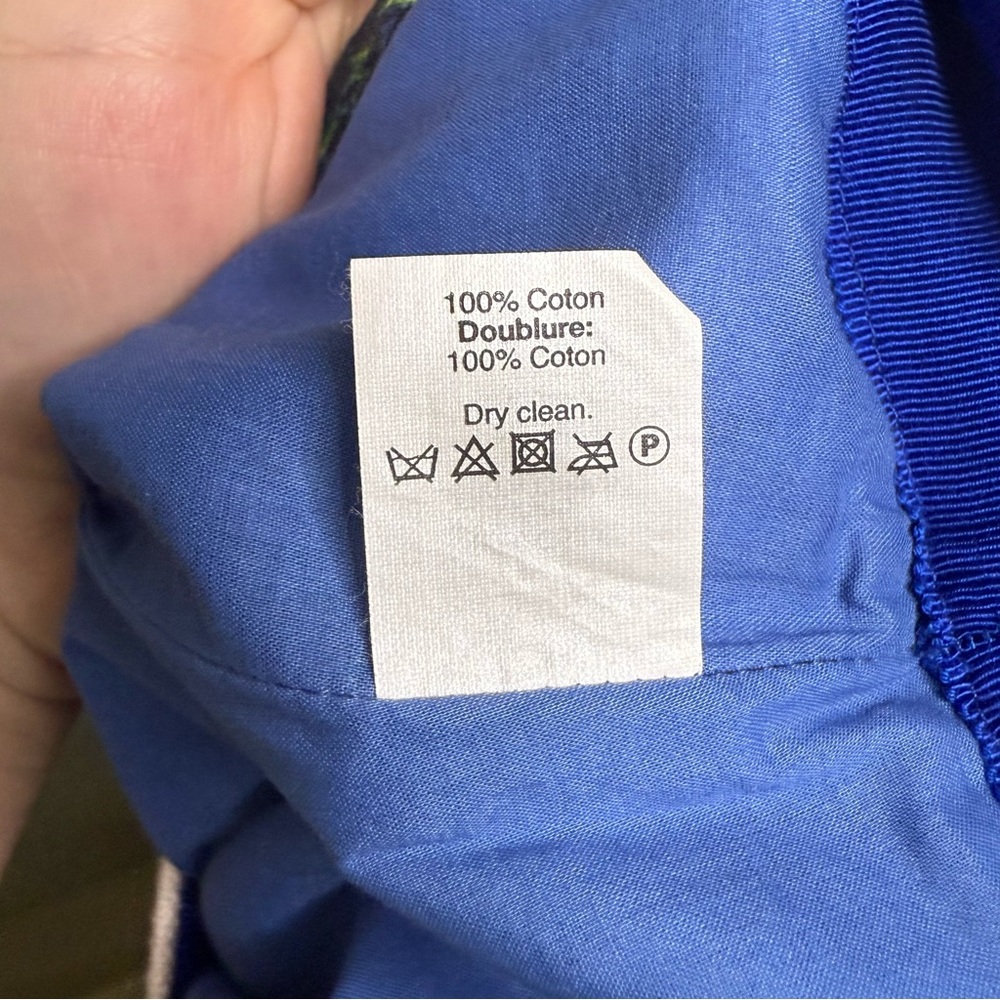 J. Crew Blue and Green Floral Pencil Skirt Size 8 100% Cotton‎ - Picture 5 of 5